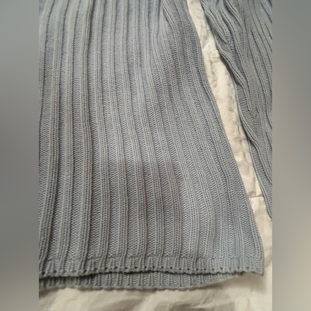 Vintage Gaddy Collection 100% Cotton Blue Cable Knit Turtleneck Sweater - Picture 8 of 11